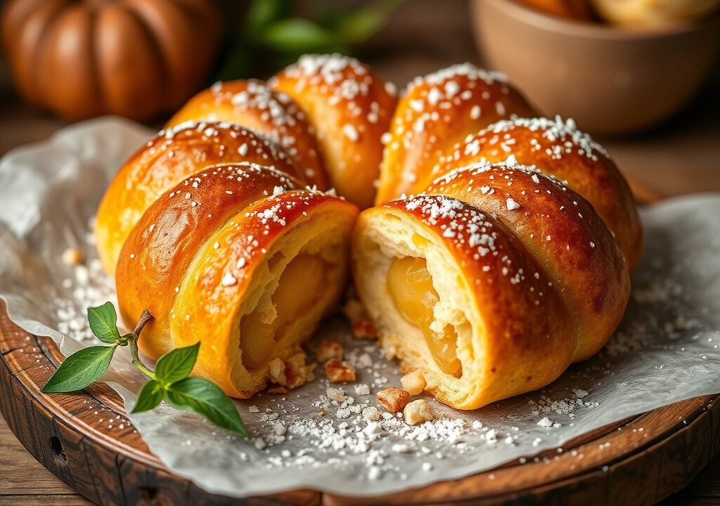 Gevulde perzik uit de oven — AI-gegenereerde illustratie