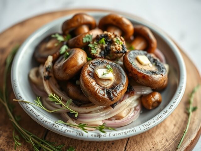 Gevulde romige champignon — AI-gegenereerde illustratie