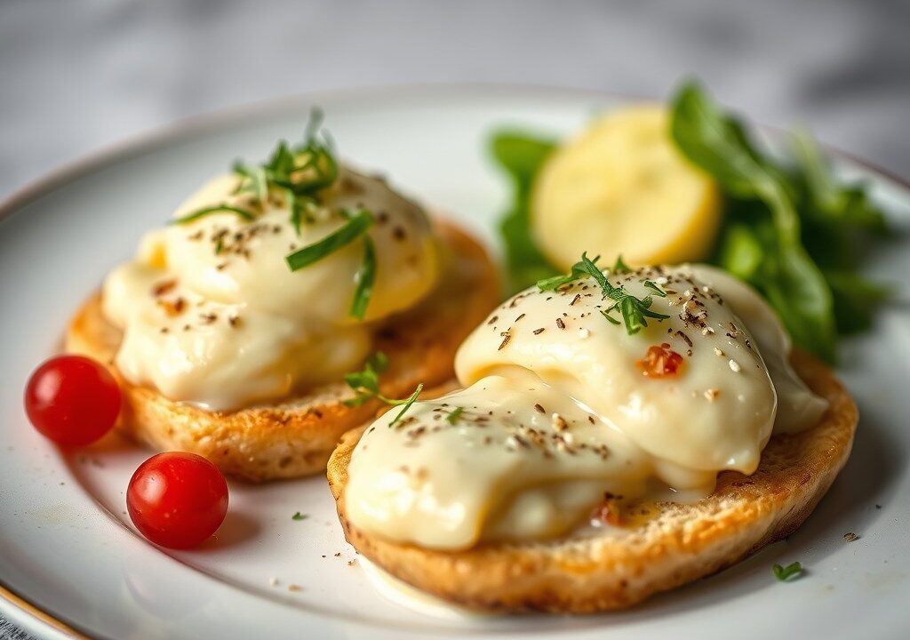 Gevulde slablaadjes met aardappel forelsalade, AI-gegenereerde illustratie