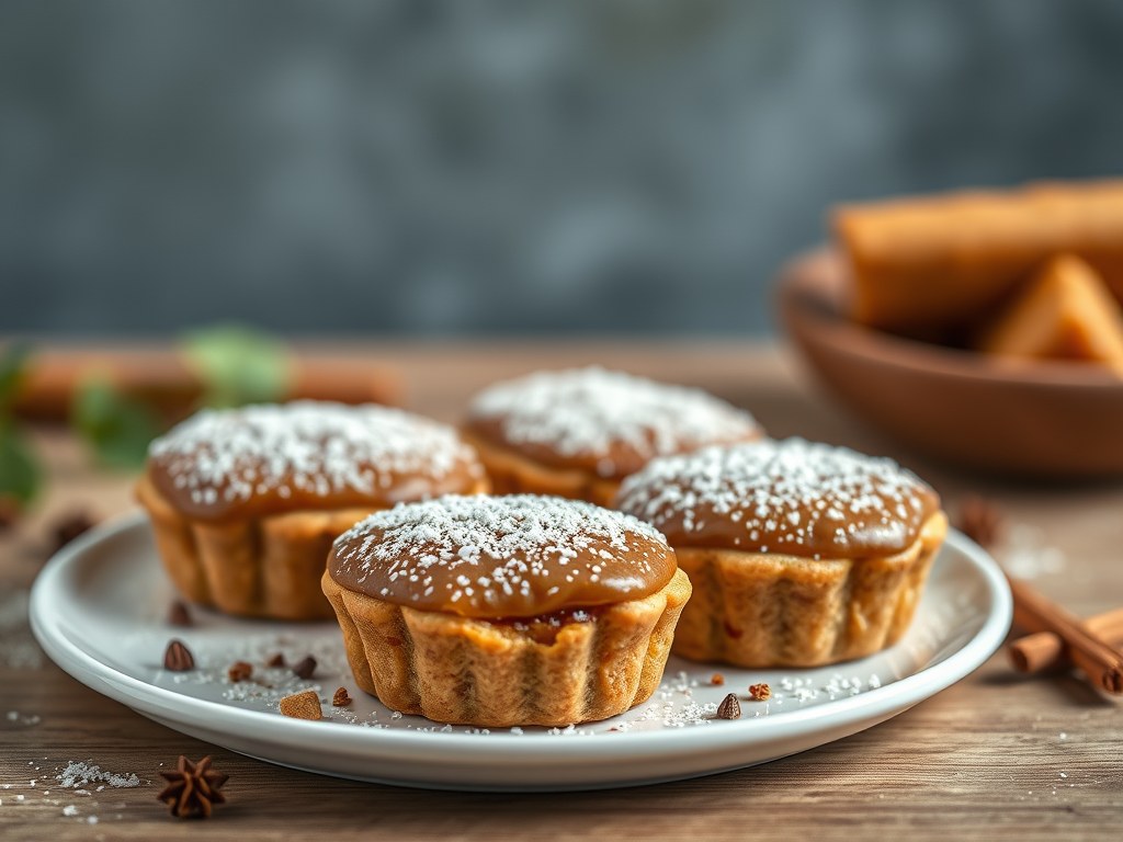 Gevulde speculaas taartjes, AI-gegenereerde illustratie