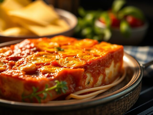 Gevulde Tofu-tomaat uit de oven — AI-gegenereerde illustratie