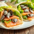Gevulde wraps met gerookte zalm en ansjovis