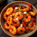 Gewokte Garnalen met Lenteui en Ketchup