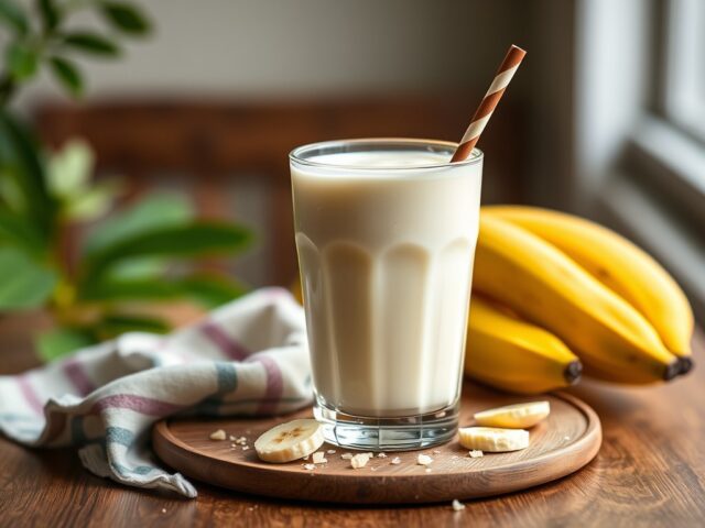 Gezonde bananenmilkshake — AI-gegenereerde illustratie