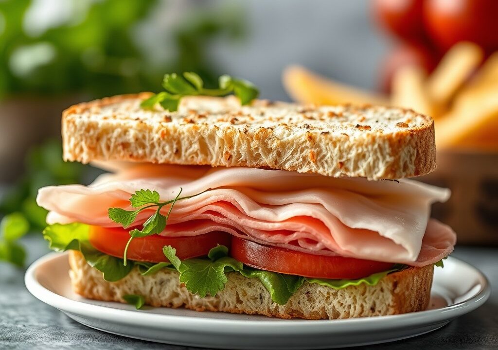 Gezonde sandwich, AI-gegenereerde illustratie