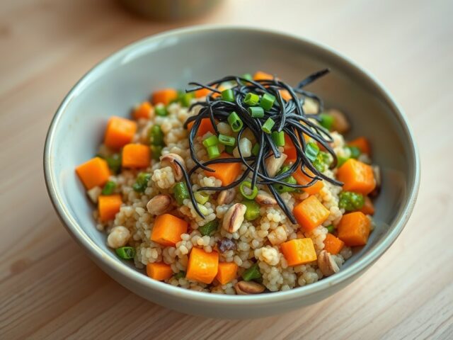 Gierst met hazelnootpesto