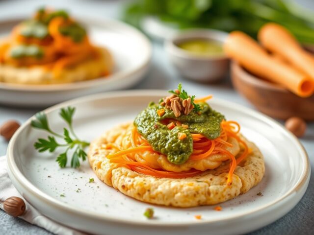 Gierst met hazelnootpesto — AI-gegenereerde illustratie