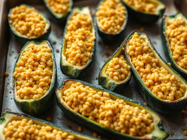 Gierstkerrievulling voor courgettes