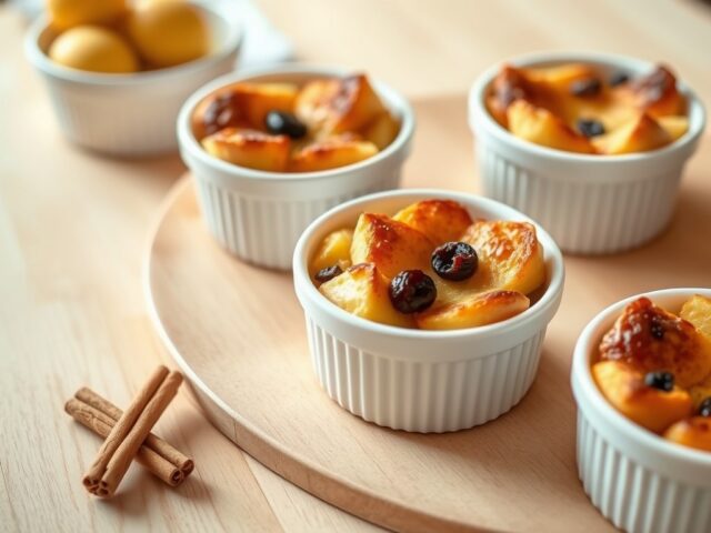 Glutenvrije Bread and butter puddinkjes