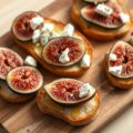 Glutenvrije crostini met vijgen en schapenfeta