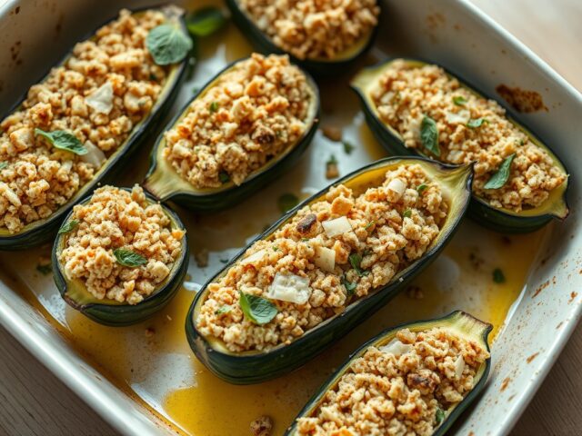Glutenvrije gevulde courgettes