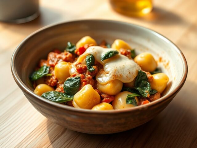 Gnocchi bolognese met spinazie