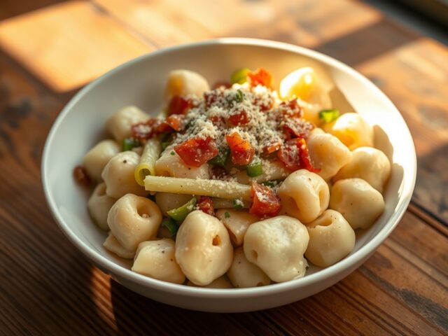 Gnocchi di porro e pancetta in salsa al gorgonzola