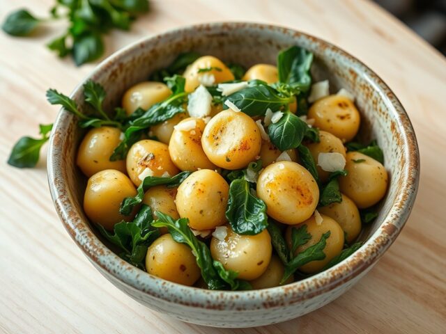 Gnocchi met rucola en parmezaankaas