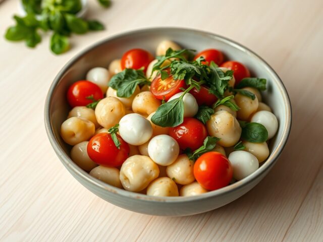 Gnocchi tricolore met kerstomaatjes