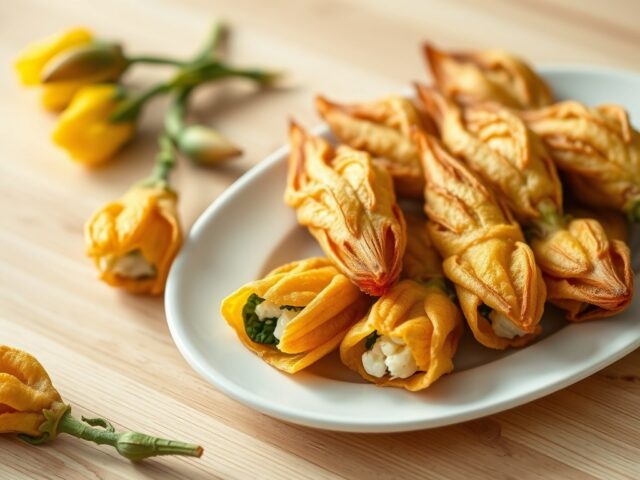 Goudbruine courgettebloemen