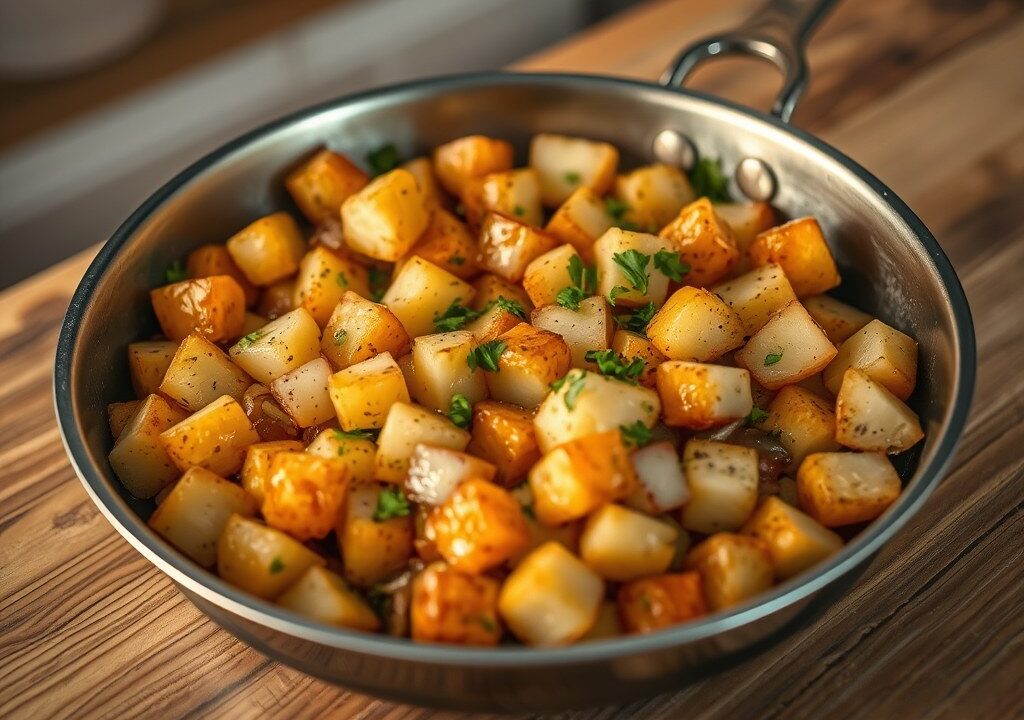 Goudse gebakken aardappelen, AI-gegenereerde illustratie