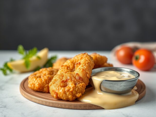 Goujonettes van rog met Gribichesaus — AI-gegenereerde illustratie