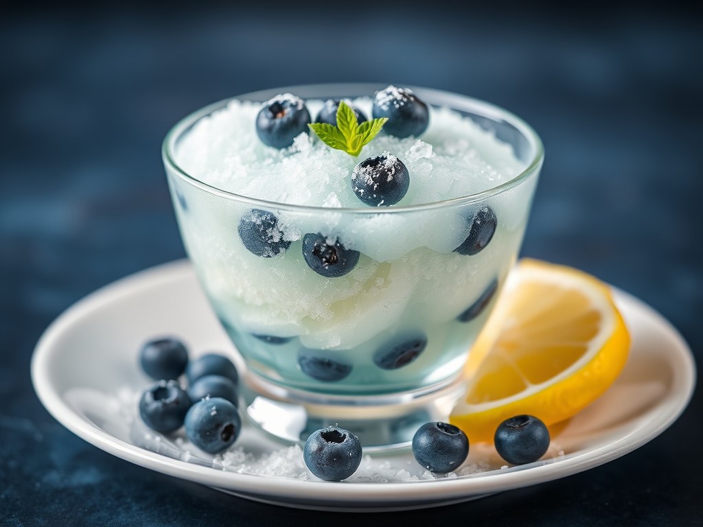 Granita van Blue curaÃ§ao, AI-gegenereerde illustratie