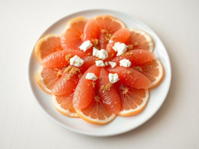 Grapefruitcarpaccio met geitenkaas