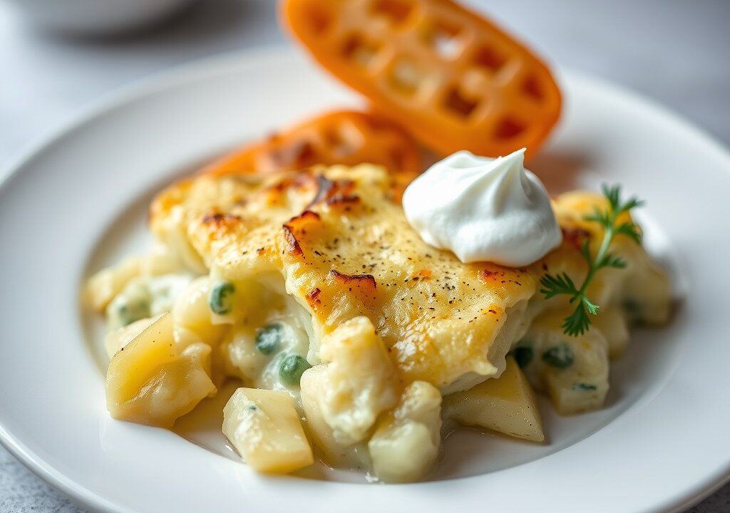 Gratin Dauphinois au Bleu, AI-gegenereerde illustratie