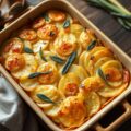 Gratin van aardappelen en groentes