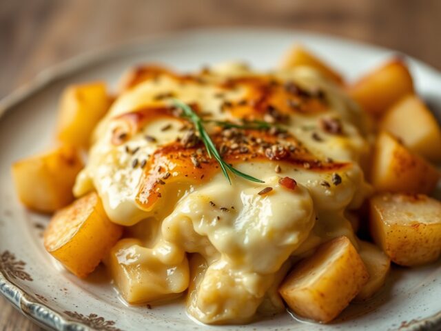 Gratin van hondshaai op de wijze van de visser