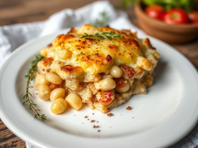 Gratin van peren met peperkoek — AI-gegenereerde illustratie