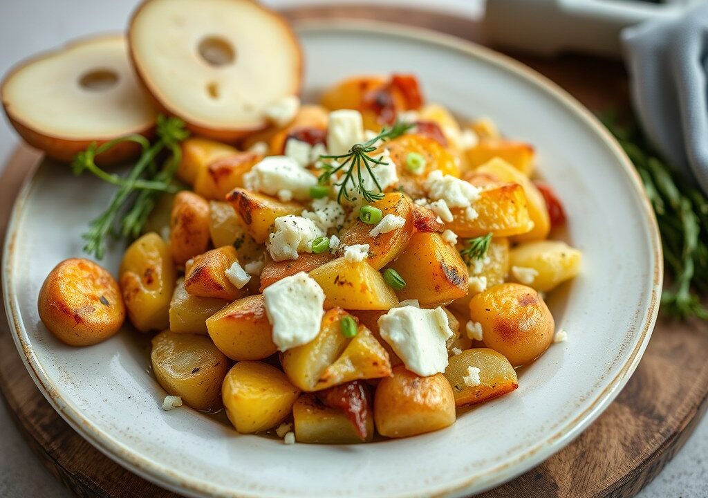 Gratin van schorseneren met gorgonzola, AI-gegenereerde illustratie