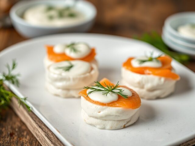 Gravad lax-mousses met mosterd-dillesaus