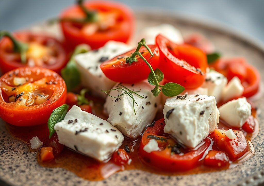 Griekse feta uit de oven (mezedes) — AI-gegenereerde illustratie