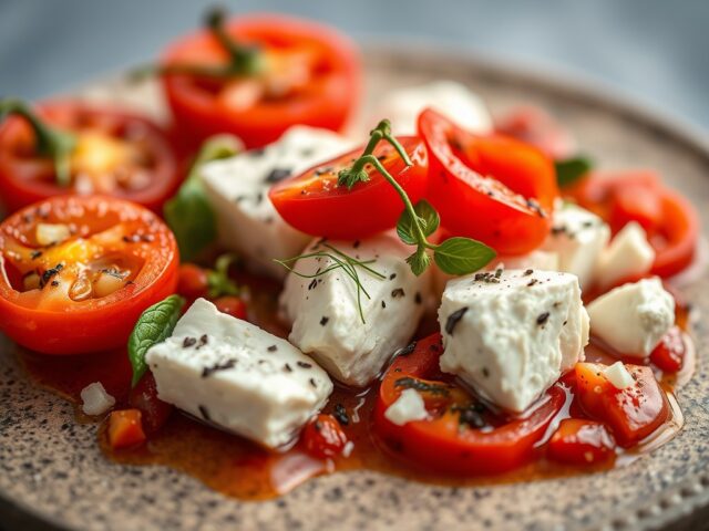 Griekse feta uit de oven (mezedes) — AI-gegenereerde illustratie