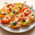 Griekse garnalensalade in mini-paprika’s