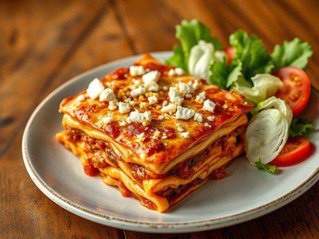 Griekse lasagna met feta