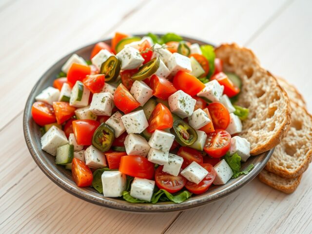 Griekse salade met komkommer