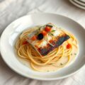 Grietfilet in spaghetti van aardappel met (zie opm
