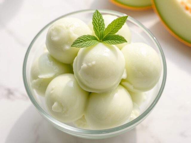 Groen meloen sorbet