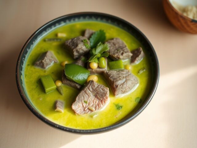 Groene curry met rundsvlees
