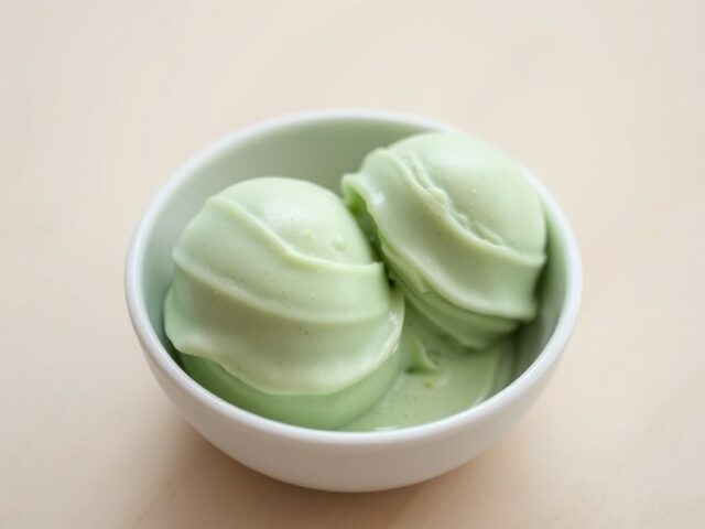 Groene thee roomijs