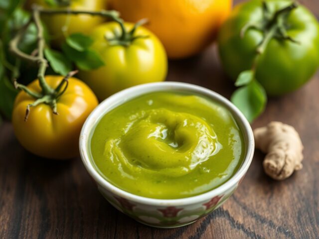 Groene tomatenjam met citroenen,
