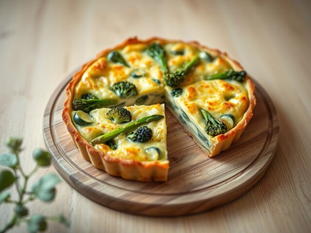 Groene voorjaarstaart met yoghurt