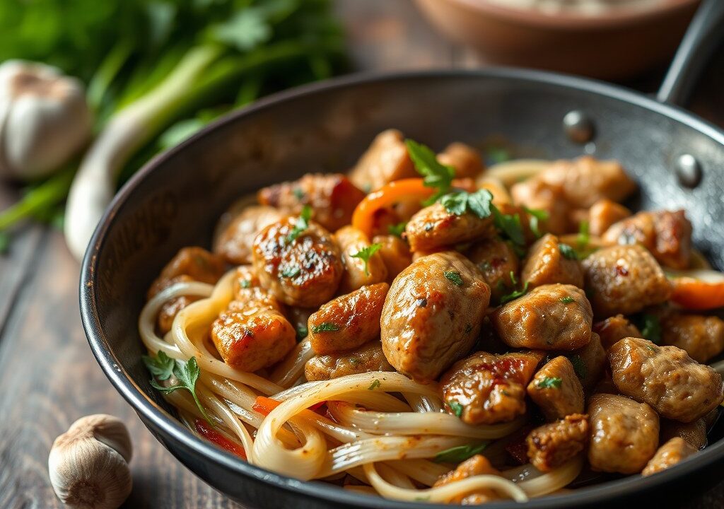 Groenlof of zuckerhut met seitan, AI-gegenereerde illustratie