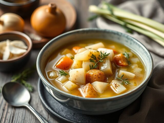 Groentebouillon (basisrecept) — AI-gegenereerde illustratie