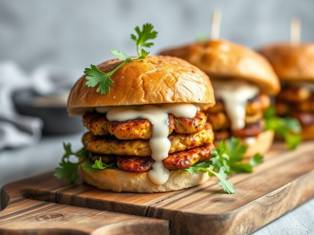 Groenteburgers met knoflooksaus