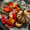 Groentepakketje met gepofte knoflook en sjalot