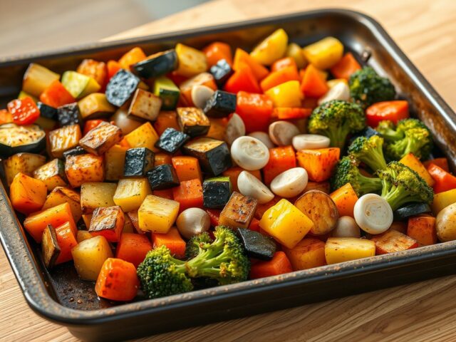Groentes in de oven gegaard