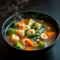 Groentesoep met garnalen