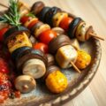 Groentespiesjes met tomatensalsa