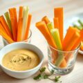 Groentesticks met currydip