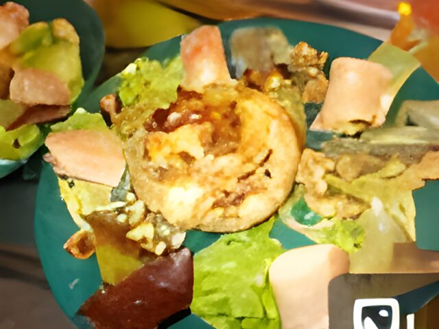 Grote champignons gevuld met pittige brie walnoten en honing